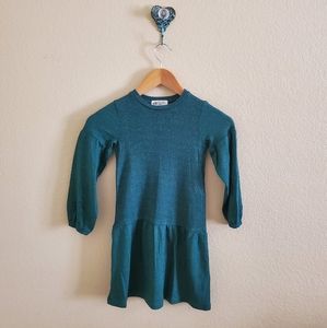 H&M long sleeve dress green sz 4-6